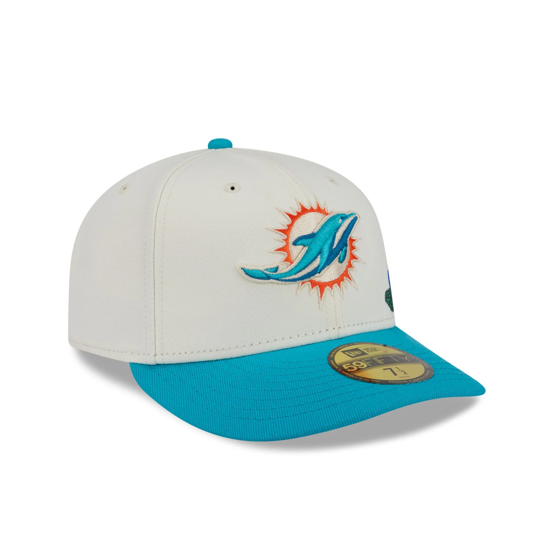Miami Dolphins Tonal Florals White 59FIFTY Fitted Hat