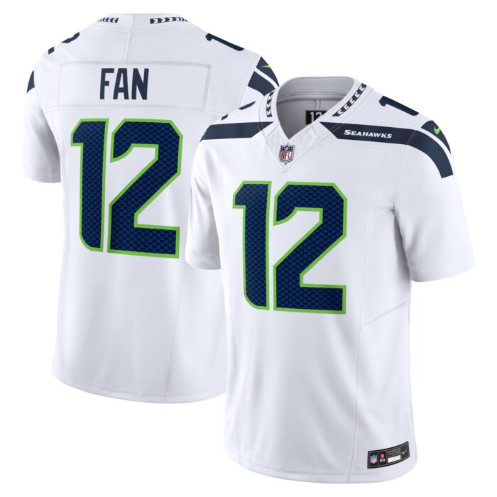 Men’s Seattle Seahawks 12s Nike White Vapor F.U.S.E. Limited Jersey
