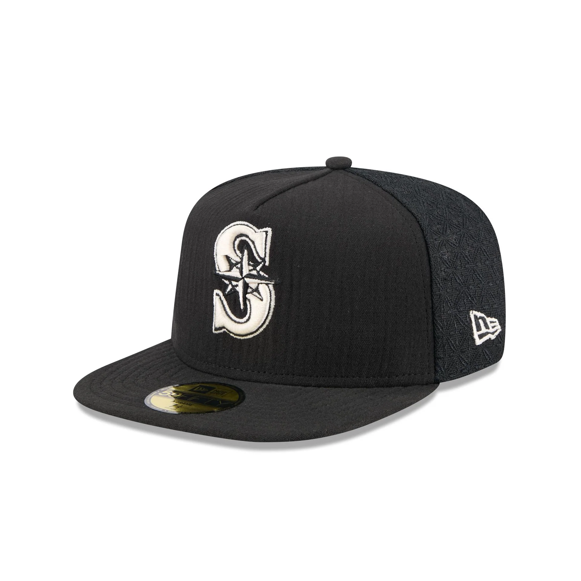 Seattle Mariners Black Mesh 59FIFTY A-Frame Fitted Hat