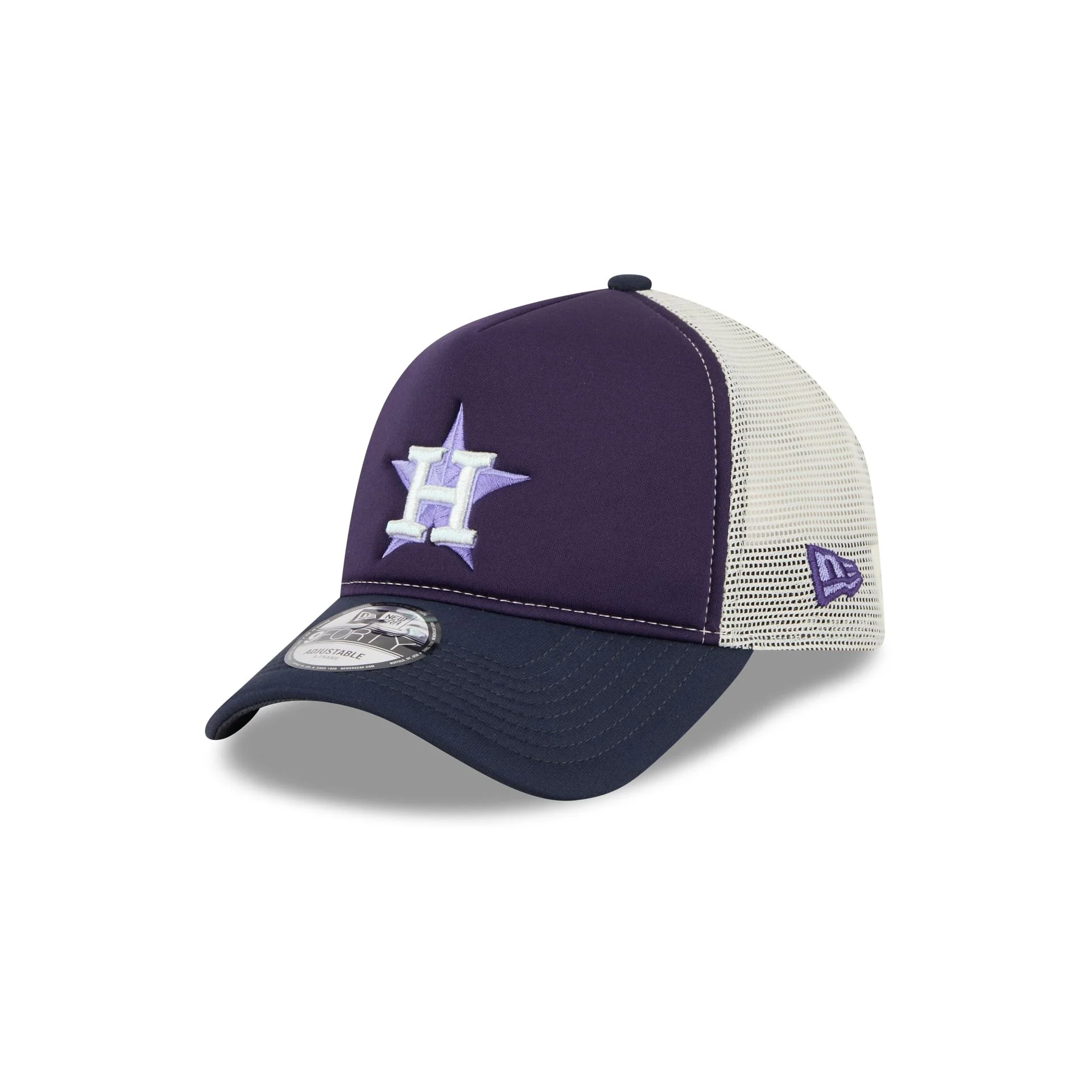 Houston Astros Navy Purple 9FORTY A-Frame Trucker Hat