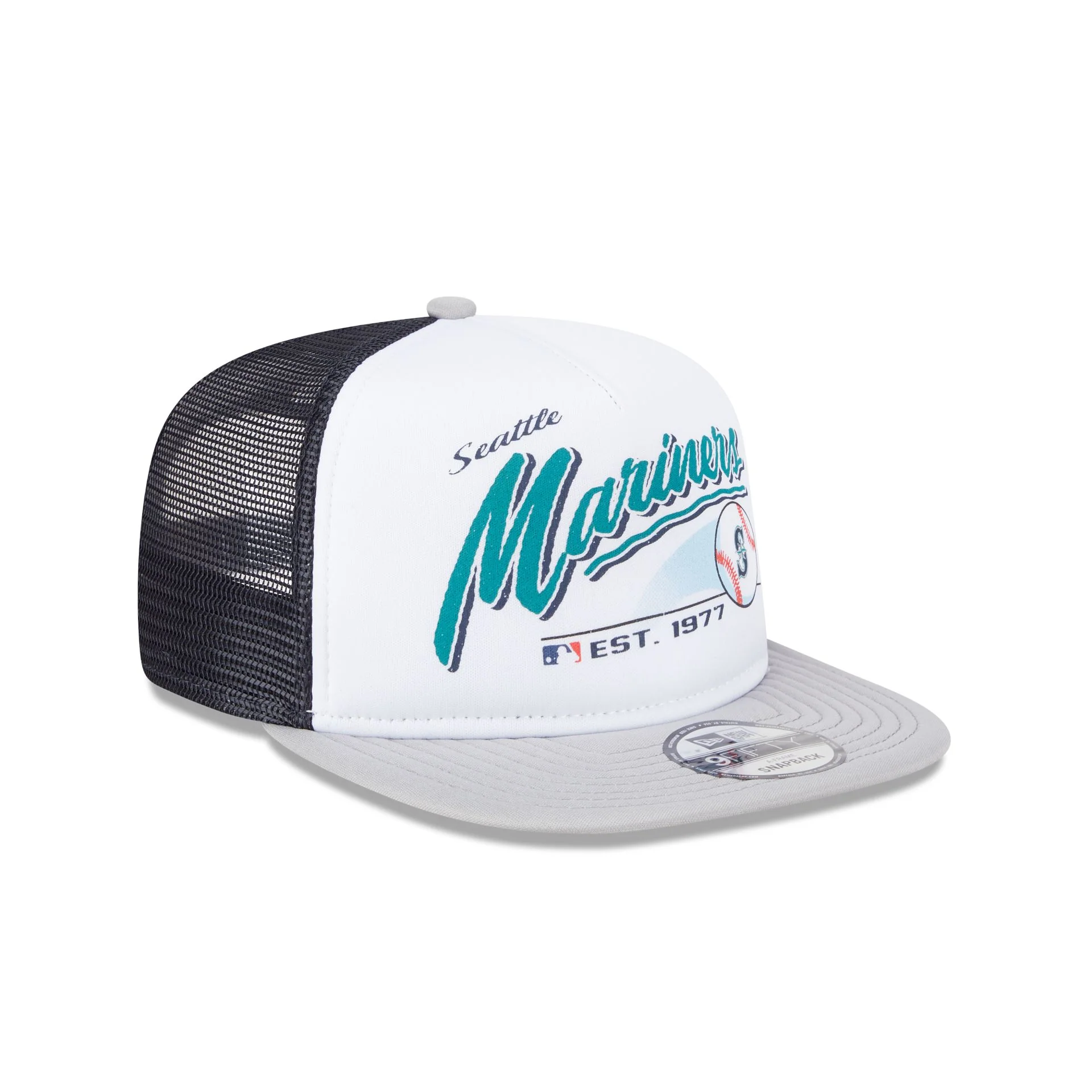 Seattle Mariners Retro Script 9FIFTY A-Frame Trucker Hat