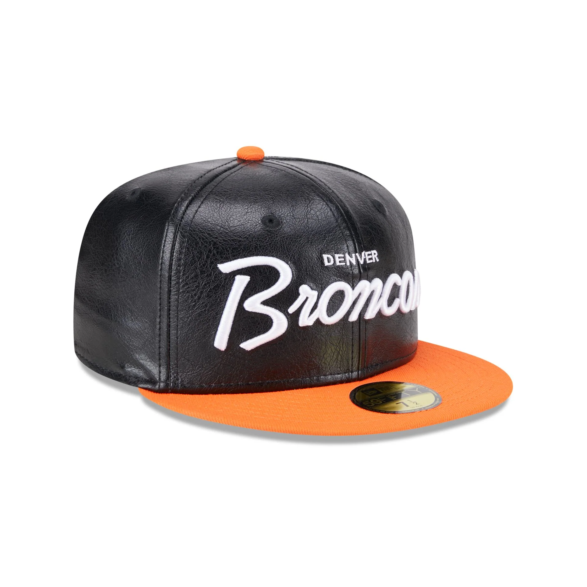 Denver Broncos Faux Leather Crown 59FIFTY Fitted Hat