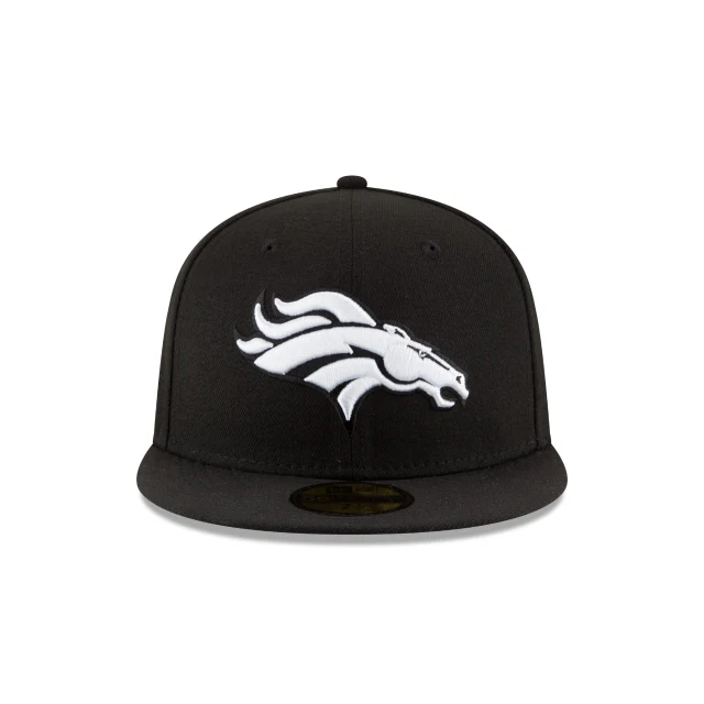 Denver Broncos Black & White 59FIFTY Fitted Hat