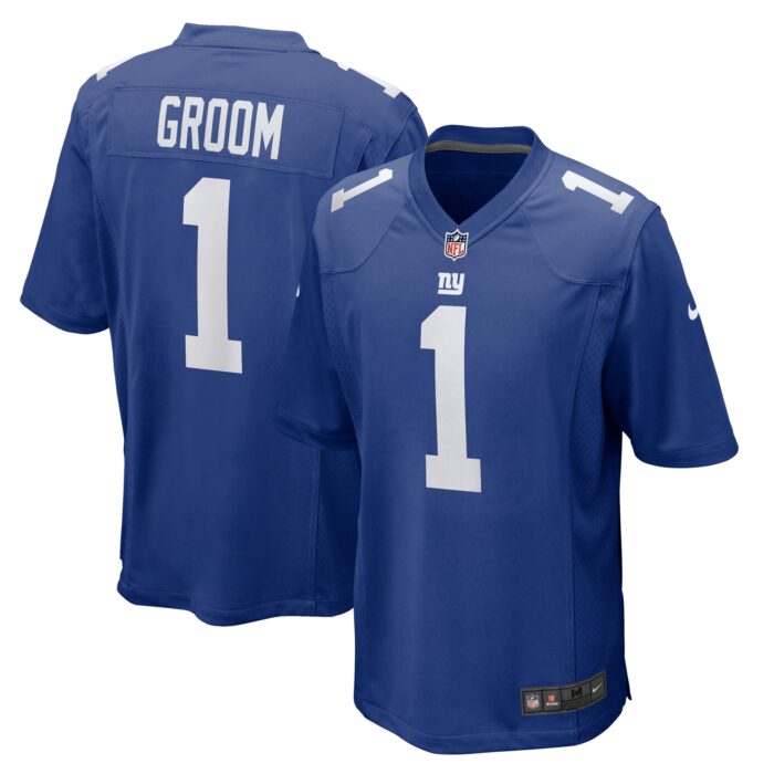 Men’s New York Giants Number 1 Groom Nike Royal Game Jersey