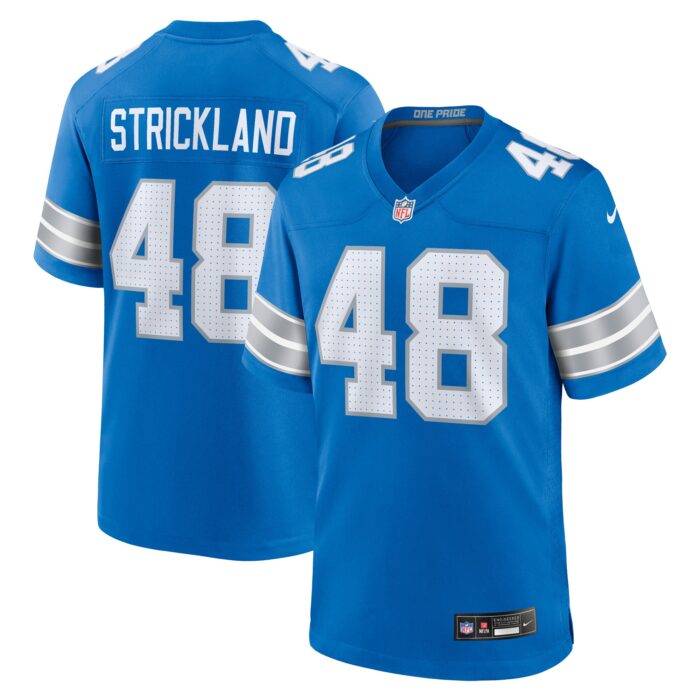 Men’s Detroit Lions Loren Strickland Nike Blue Game Jersey