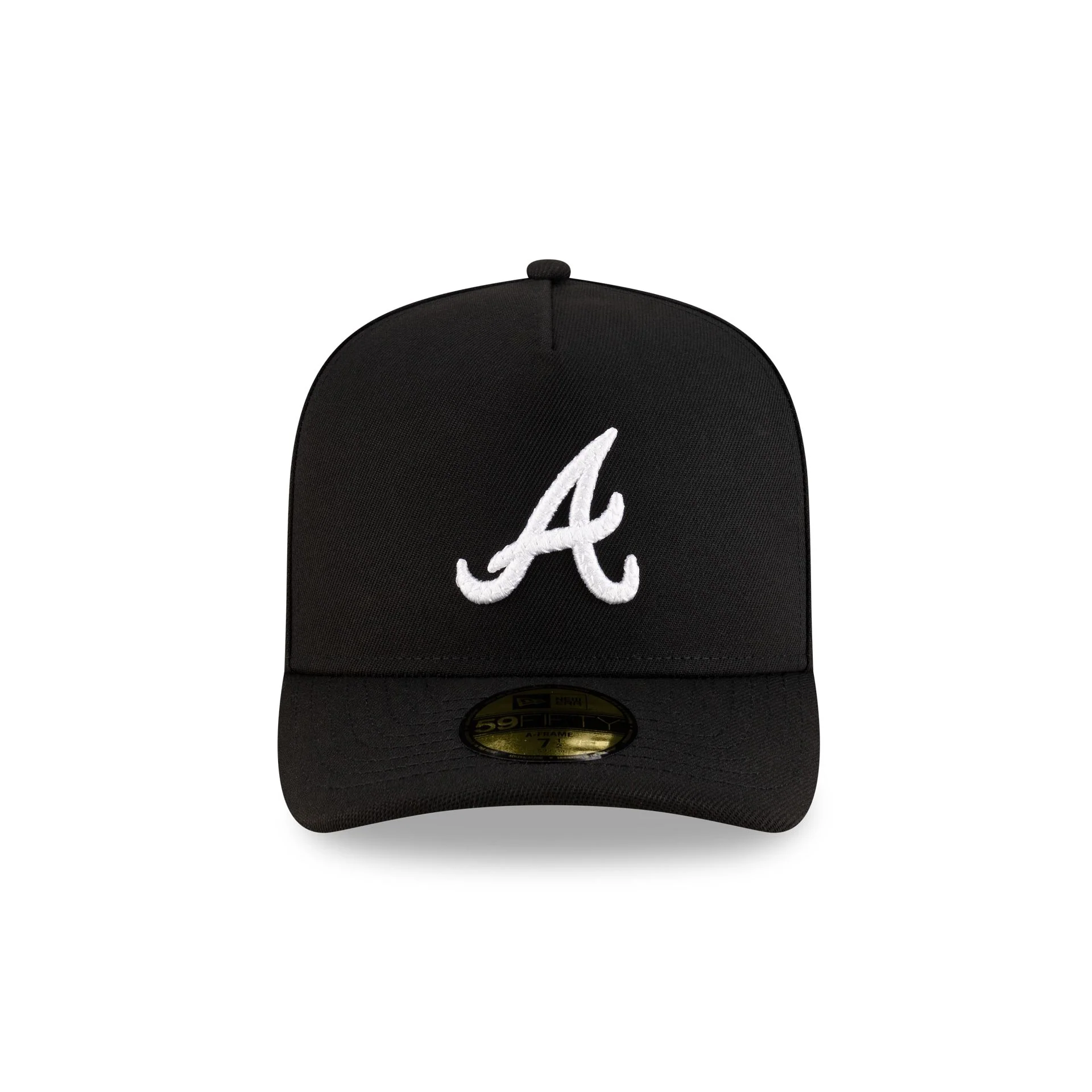 Atlanta Braves Black Script Safety Pin 59FIFTY A-Frame Fitted Hat