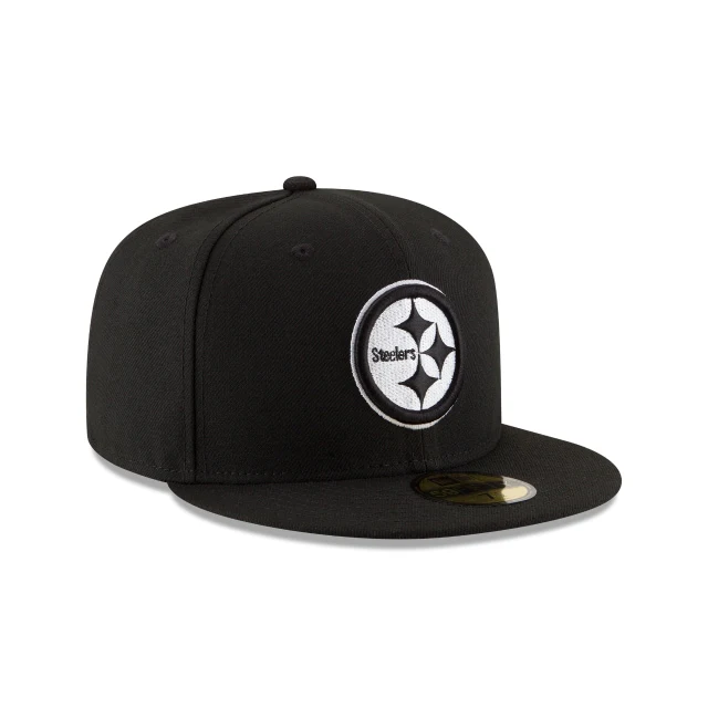 Pittsburgh Steelers Black & White 59FIFTY Fitted Hat