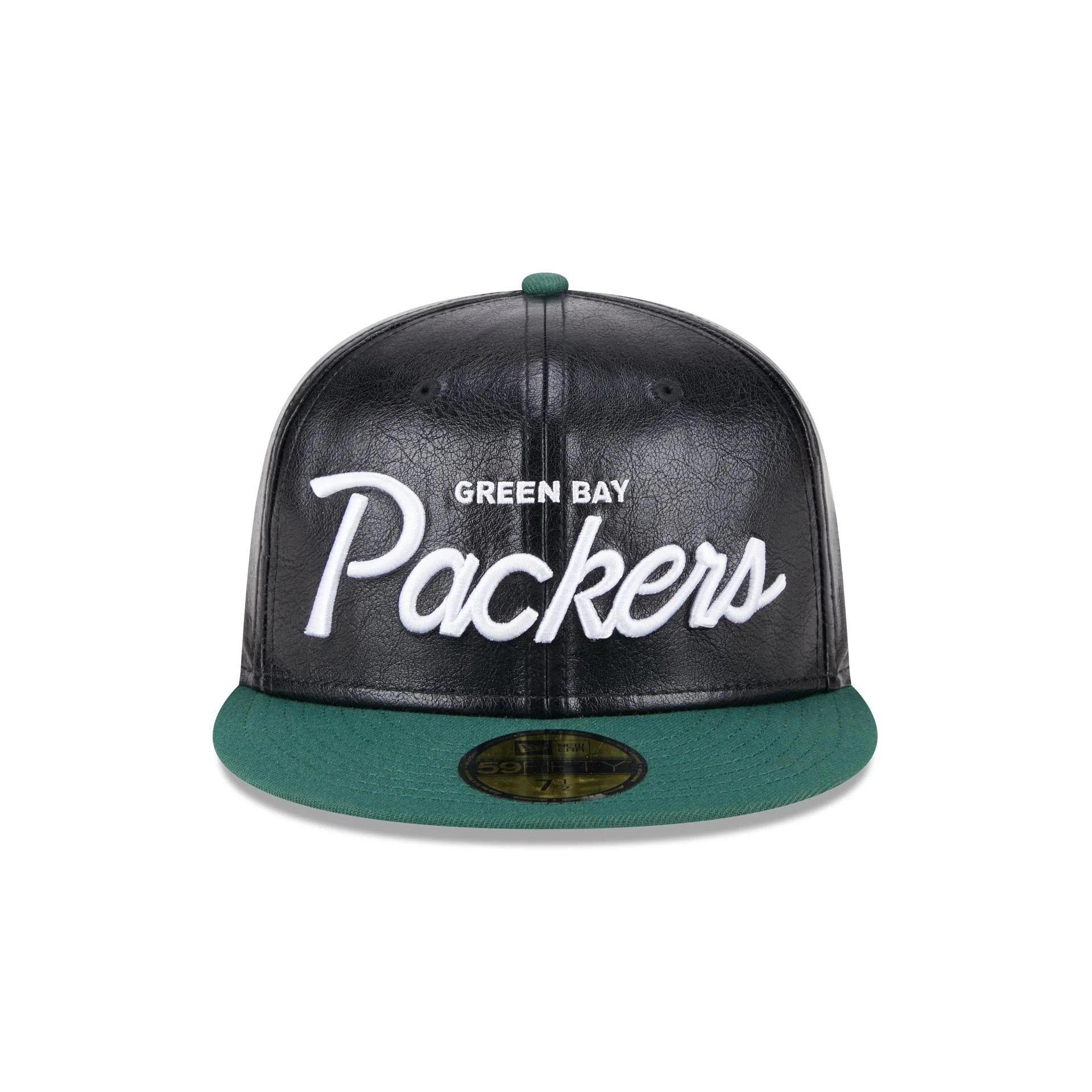 Green Bay Packers Faux Leather Crown 59FIFTY Fitted Hat