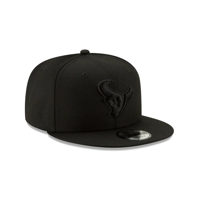 Houston Texans Basic Black On Black 9FIFTY Snapback Hat