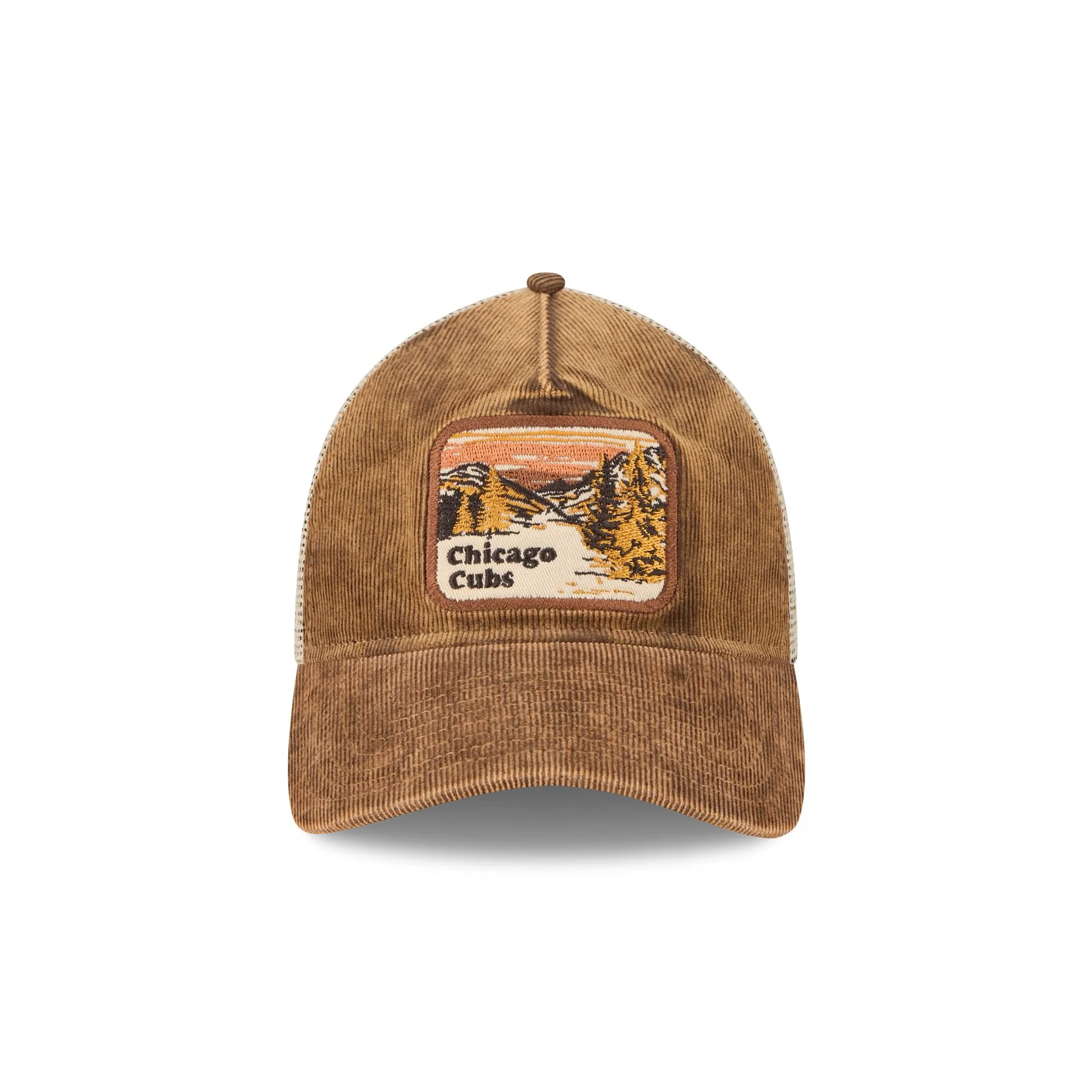 Chicago Cubs Vintage Landscape Brown 9TWENTY A-Frame Trucker Hat