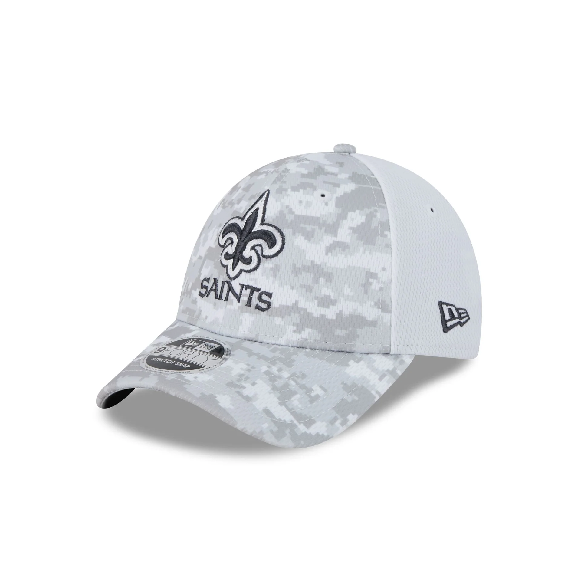 New Orleans Saints 2024 Salute to Service 9FORTY Stretch-Snap Hat