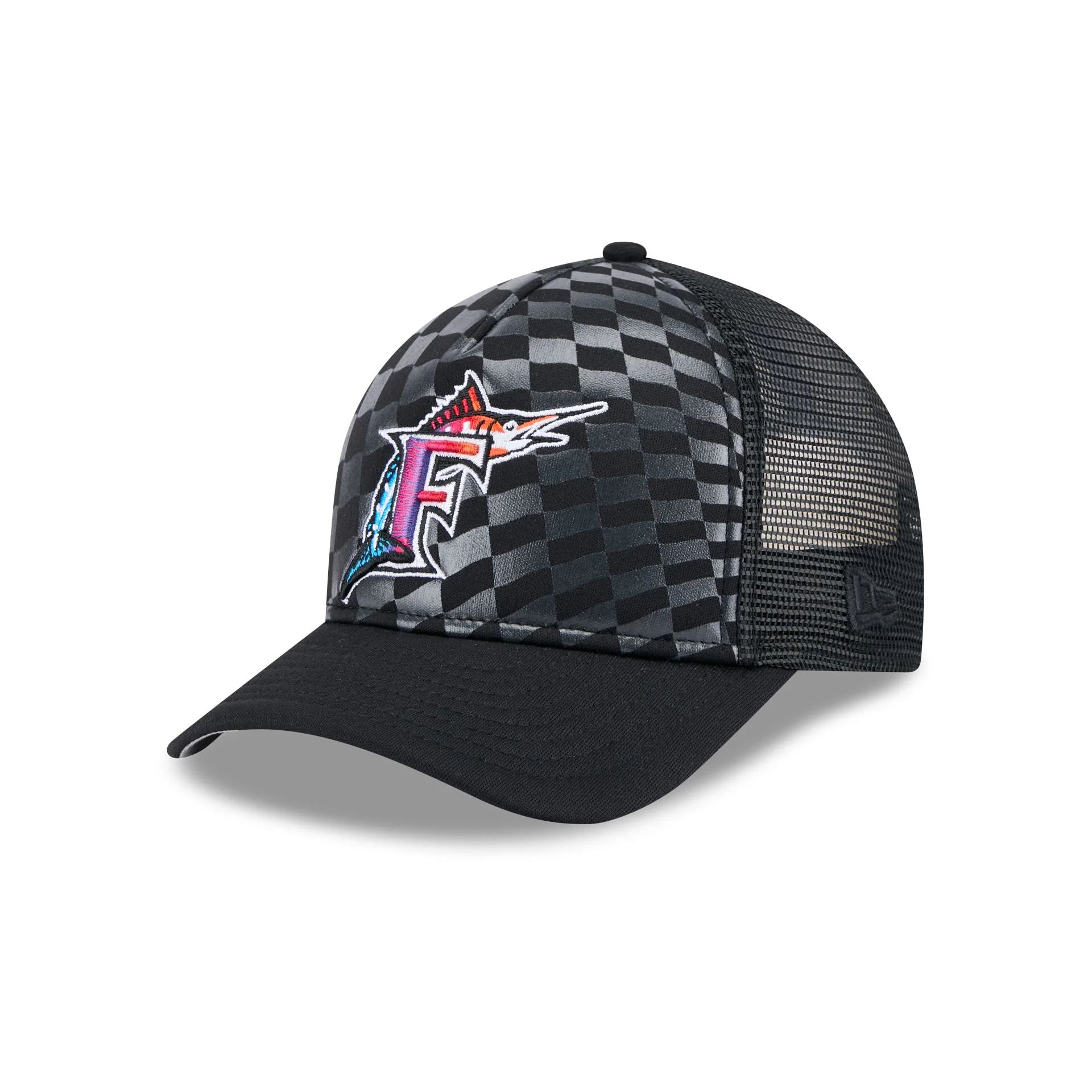 Miami Marlins Gradient Raceway 9FORTY M-Crown A-Frame Trucker Hat