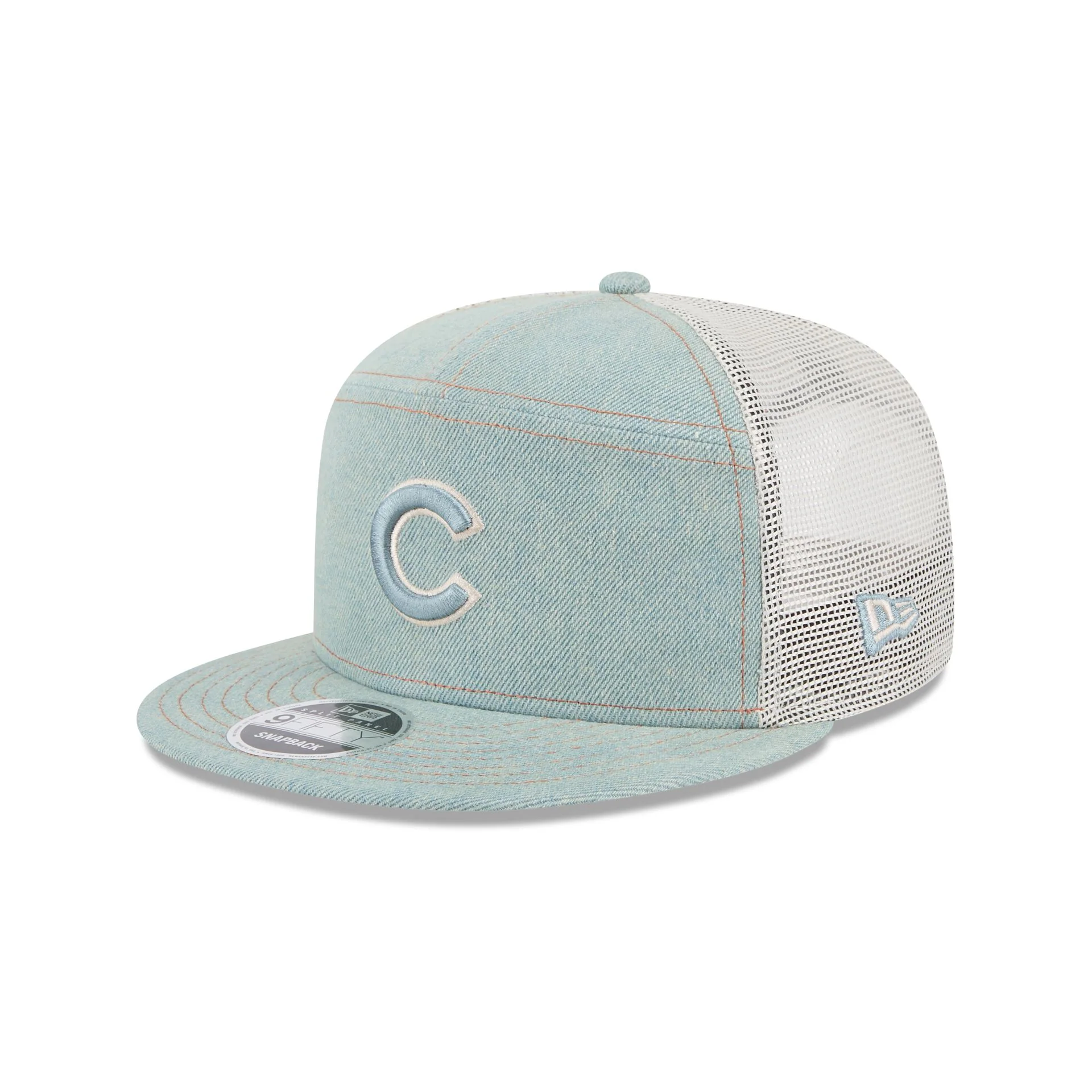 Chicago Cubs Denim Split Panel 9FIFTY Trucker Hat