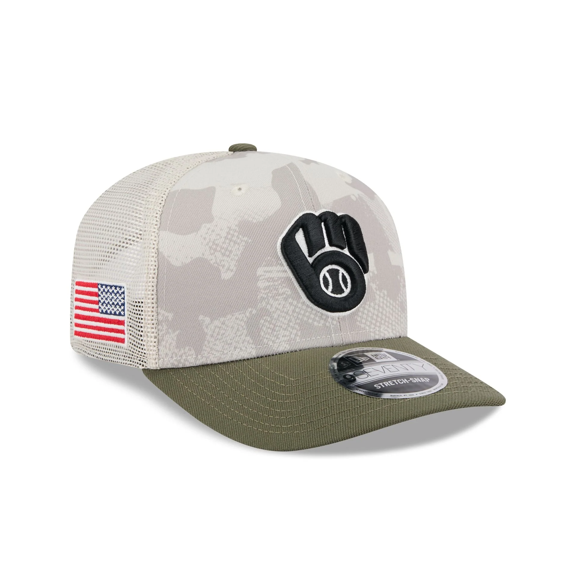 Milwaukee Brewers Armed Forces Day 2025 9SEVENTY Trucker Hat