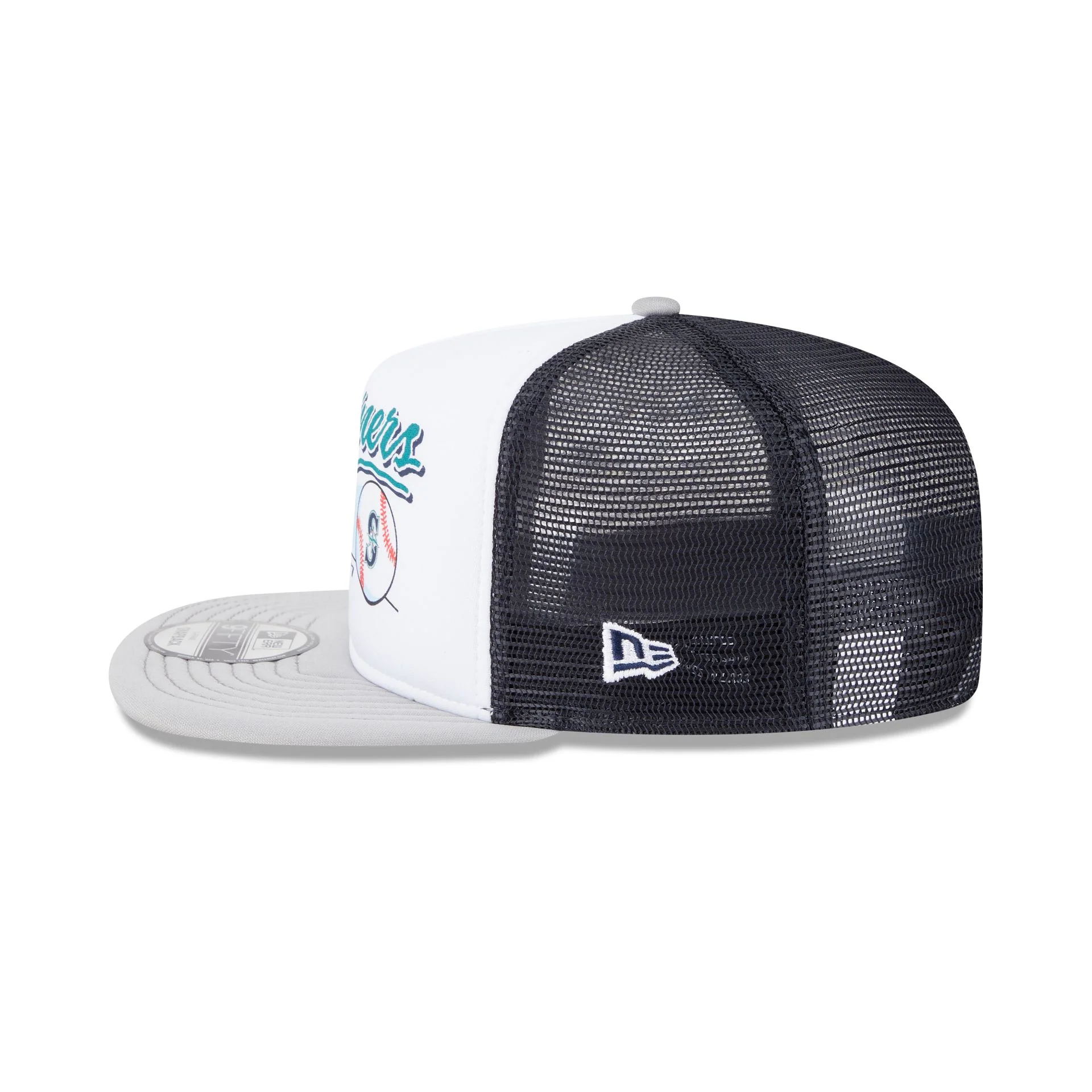 Seattle Mariners Retro Script 9FIFTY A-Frame Trucker Hat
