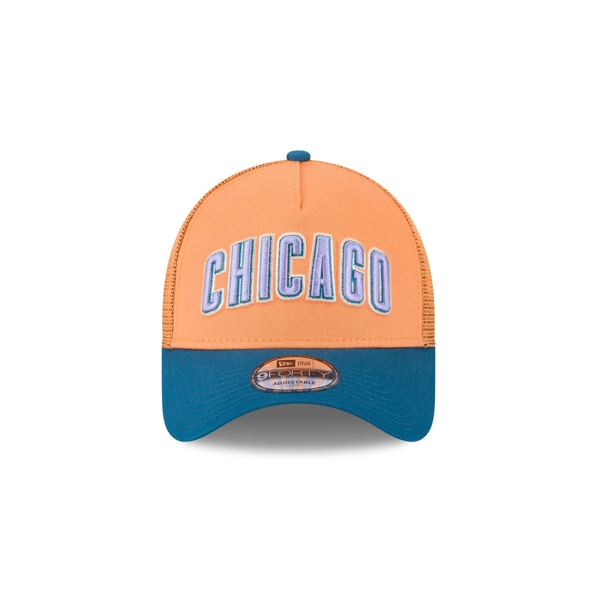 Chicago Cubs Orange Glaze 9FORTY A-Frame Trucker Hat