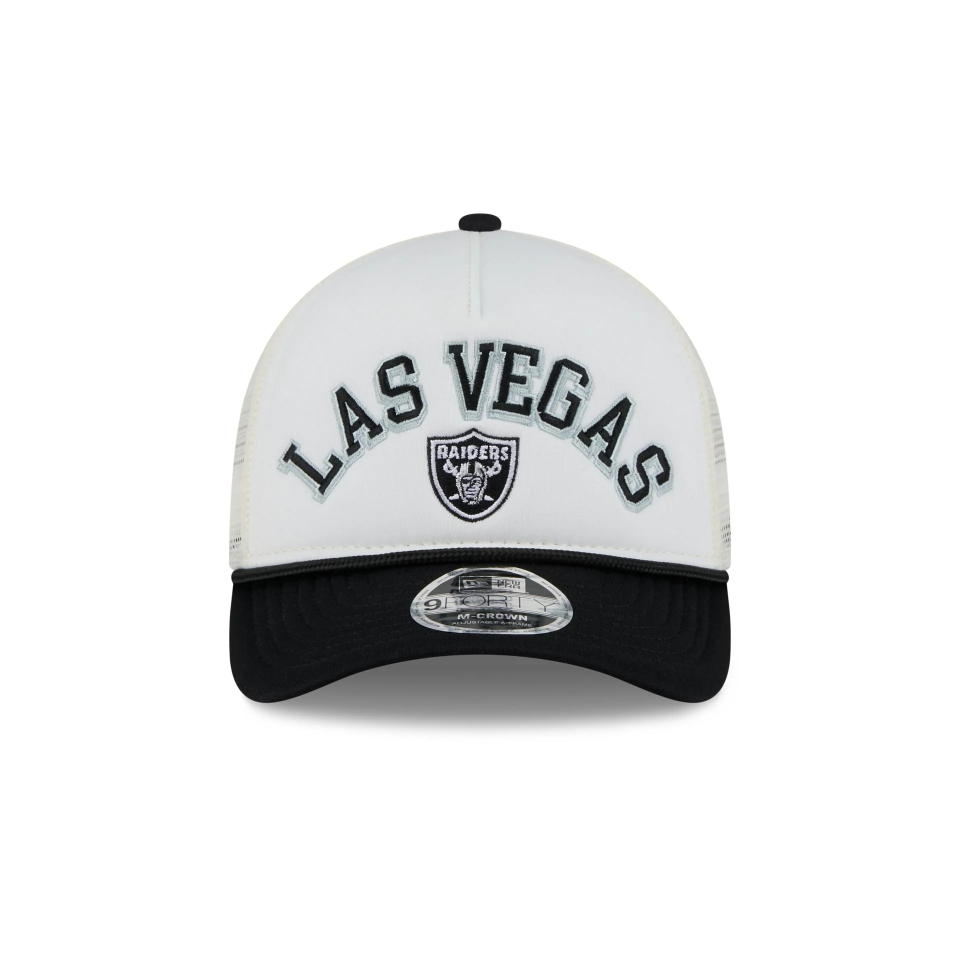 Las Vegas Raiders Chrome Arch 9FORTY M-Crown A-Frame Trucker Hat