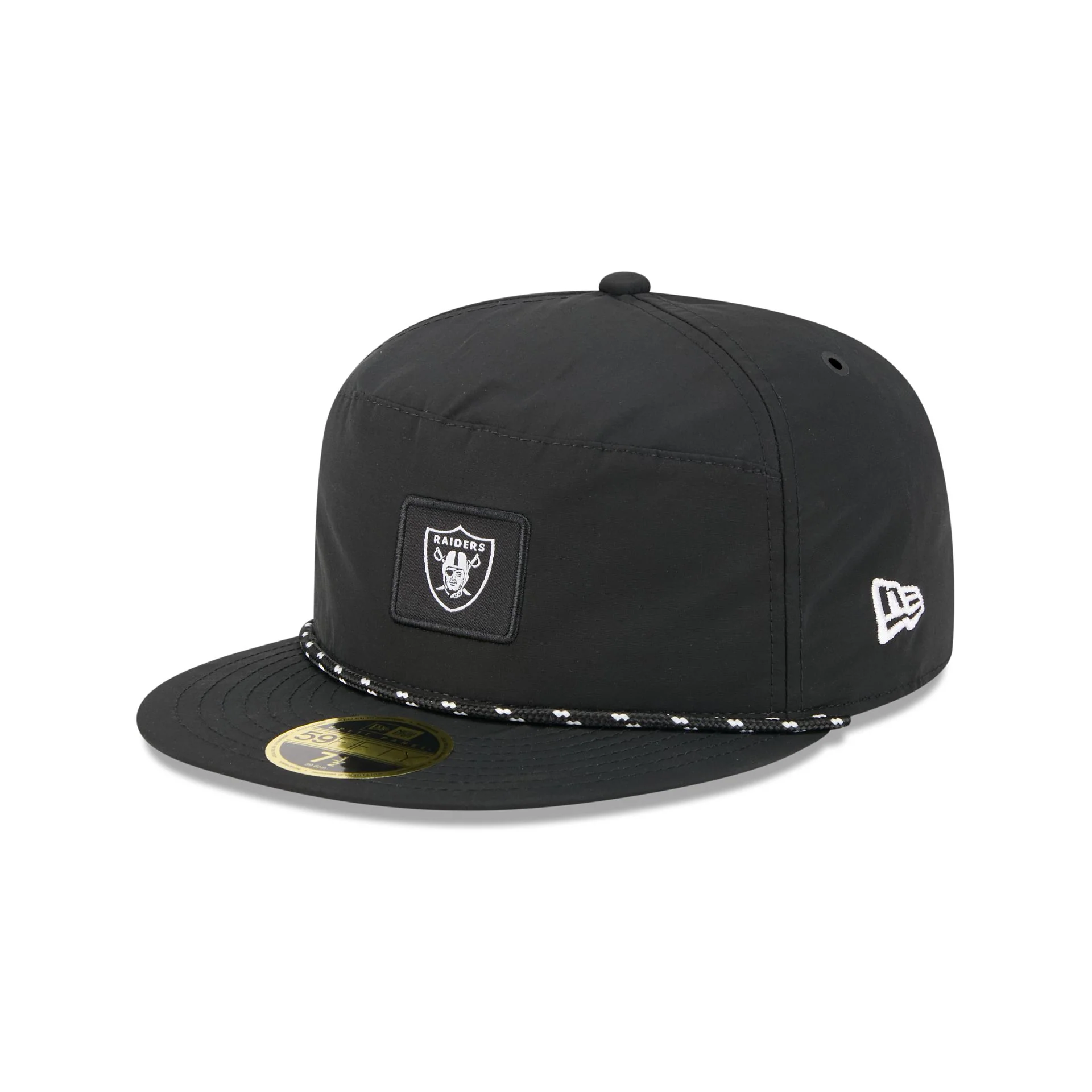 Las Vegas Raiders Black Poly Rope Split Panel 59FIFTY Fitted Hat