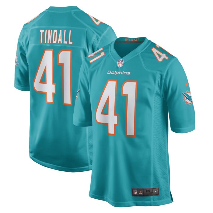 Men’s Miami Dolphins Channing Tindall Nike Aqua Game Player Jersey