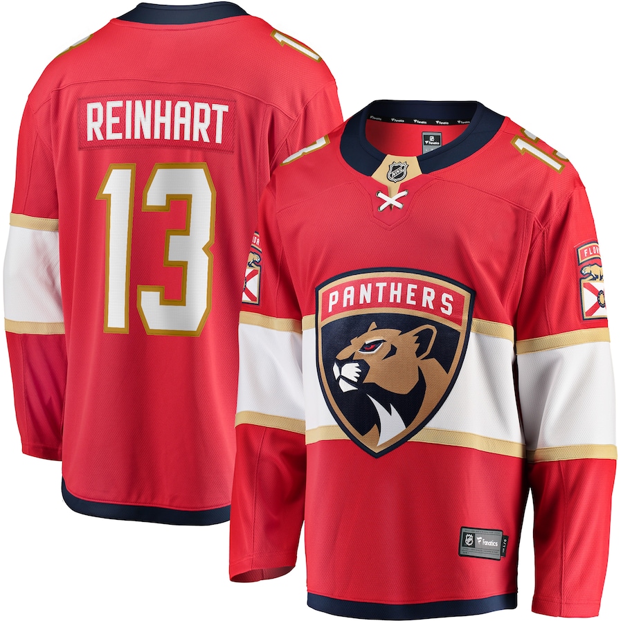 Men's Florida Panthers 13 Sam Reinhart Red Breakaway Player Jersey