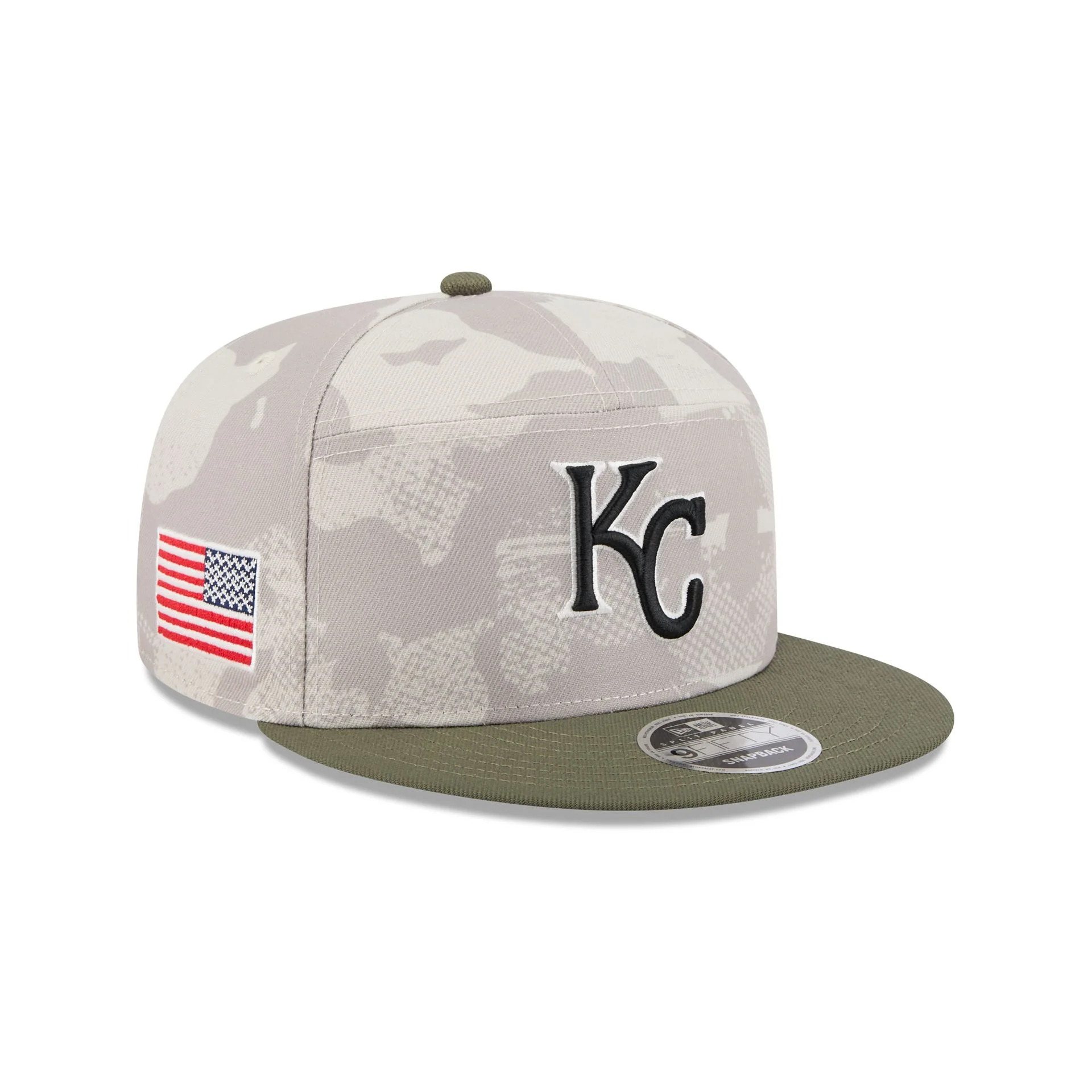 Kansas City Royals Armed Forces Day 2025 Split Panel 9FIFTY Snapback Hat