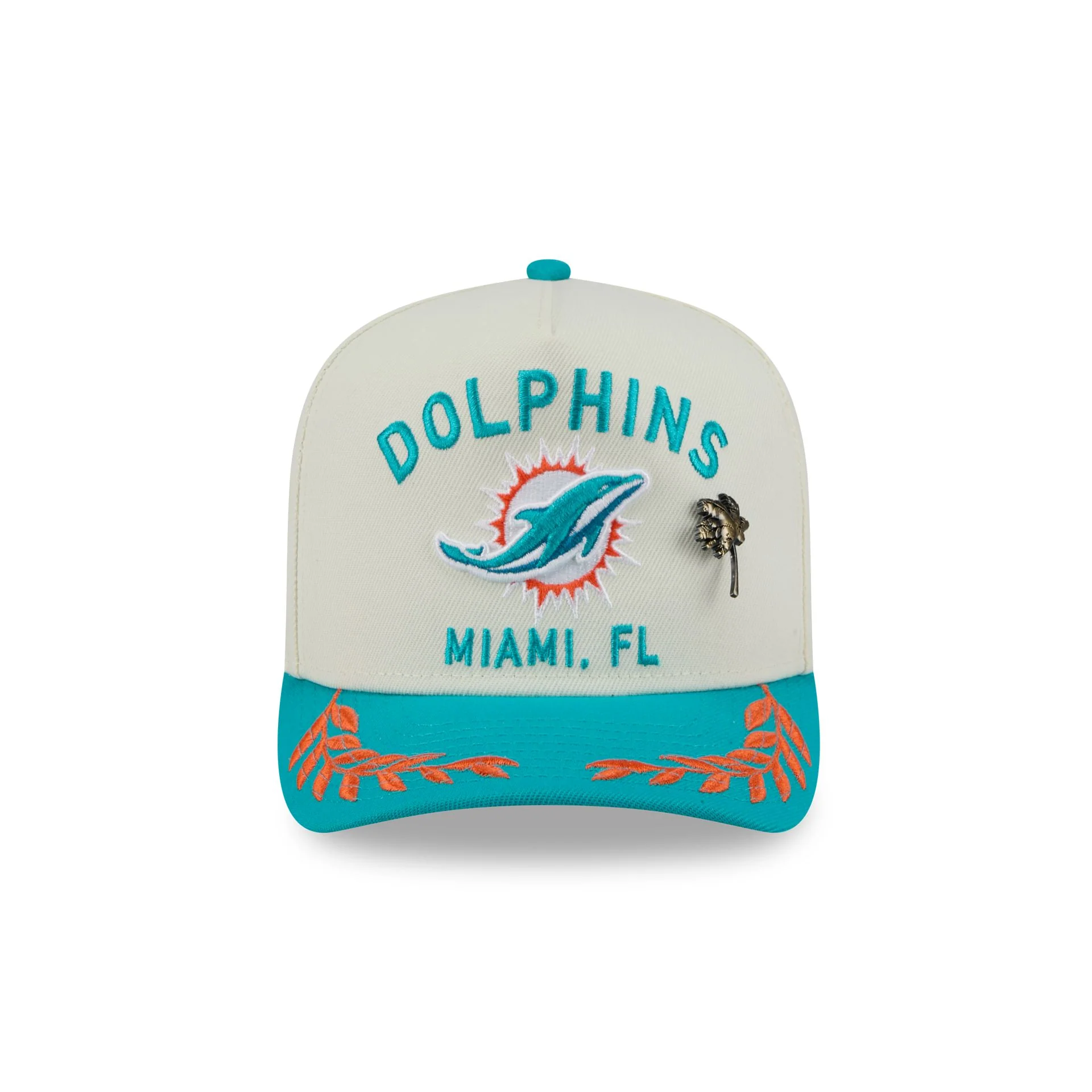 Miami Dolphins 2025 Draft Chrome White 59FIFTY A-Frame Fitted Hat