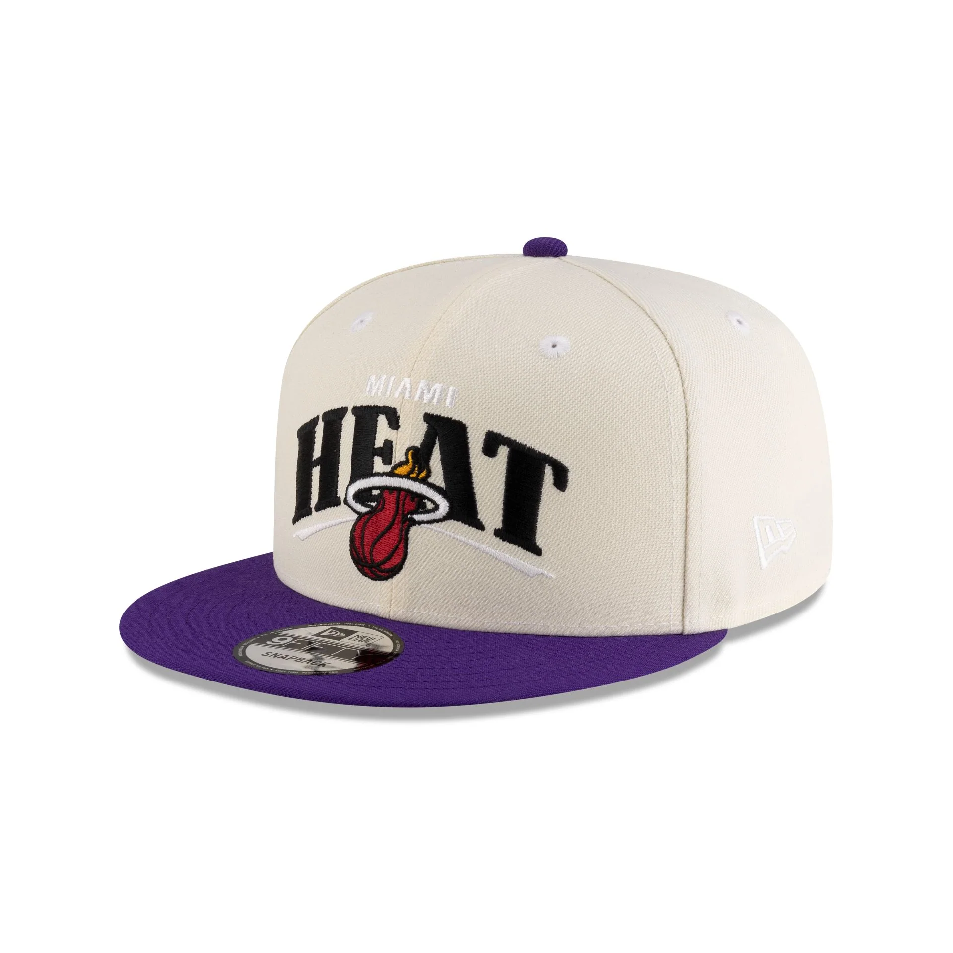 Tyler Herro x Miami Heat White Purple 9FIFTY Snapback Hat