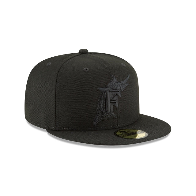 Florida Marlins Blackout Basic 59FIFTY Fitted Hat