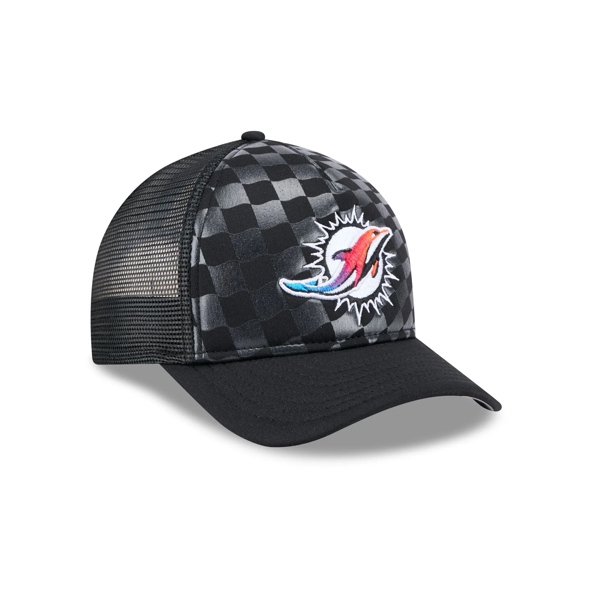 Miami Dolphins Gradient Raceway 9FORTY M-Crown A-Frame Trucker Hat
