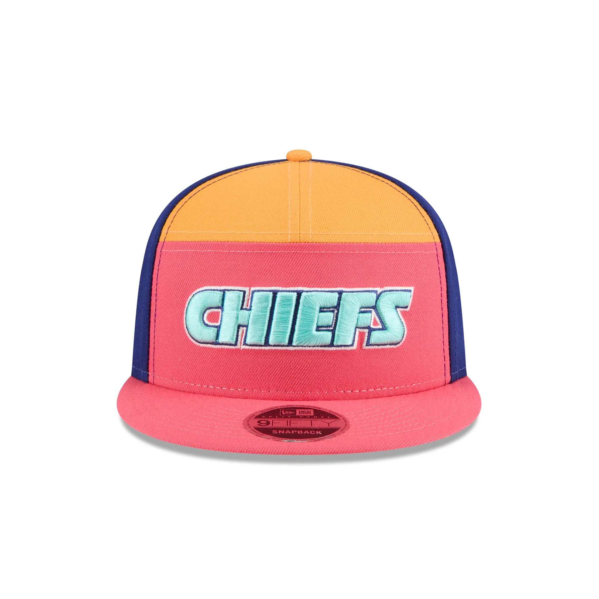 Kansas City Chiefs Coral Split Panel 9FIFTY Snapback Hat