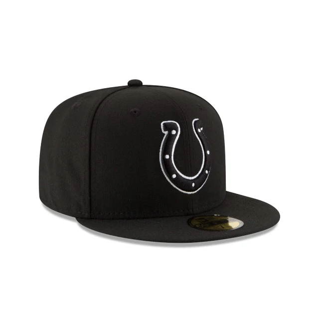 Indianapolis Colts Black & White 59FIFTY Fitted Hat
