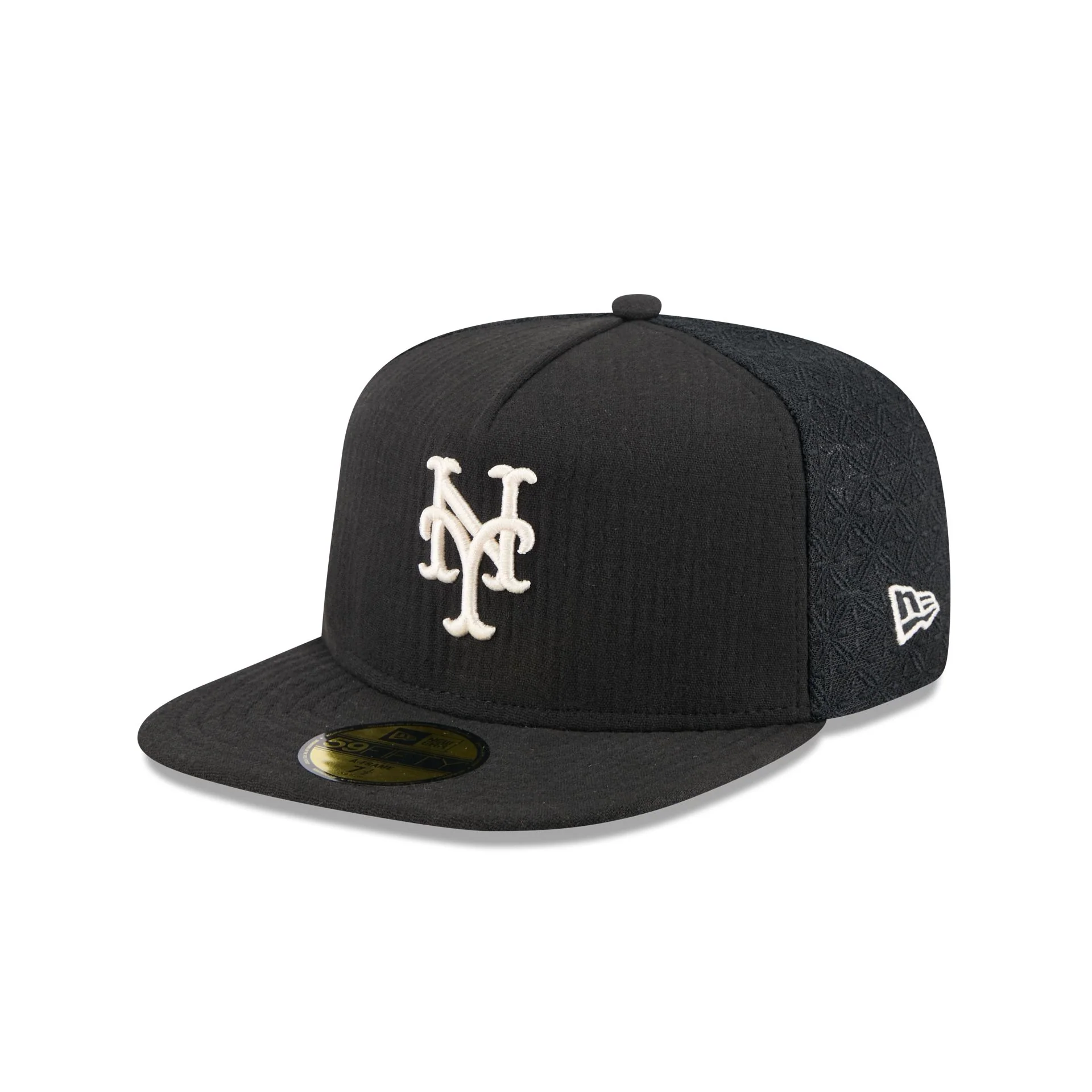 New York Mets Black Mesh 59FIFTY A-Frame Fitted Hat