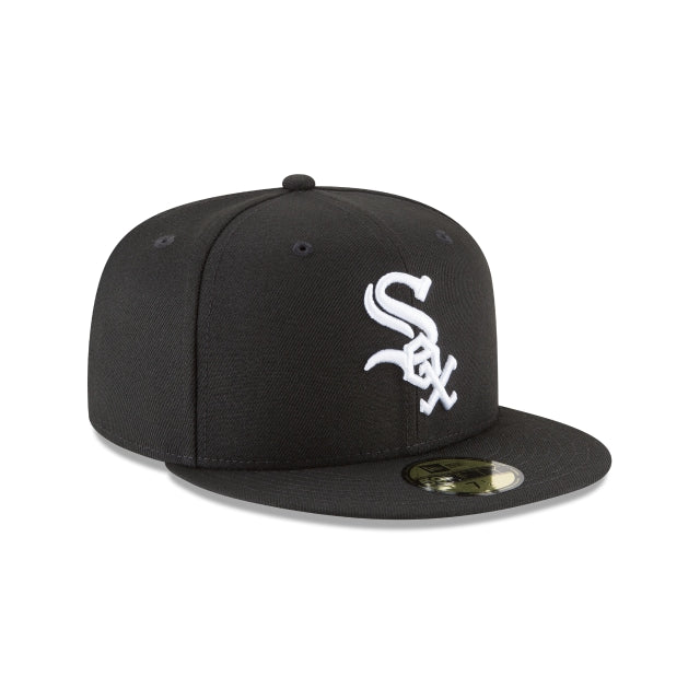 Chicago White Sox Black and White Basic 59FIFTY Fitted Hat