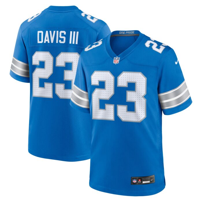 Men’s Detroit Lions Carlton Davis III Nike Blue Game Jersey