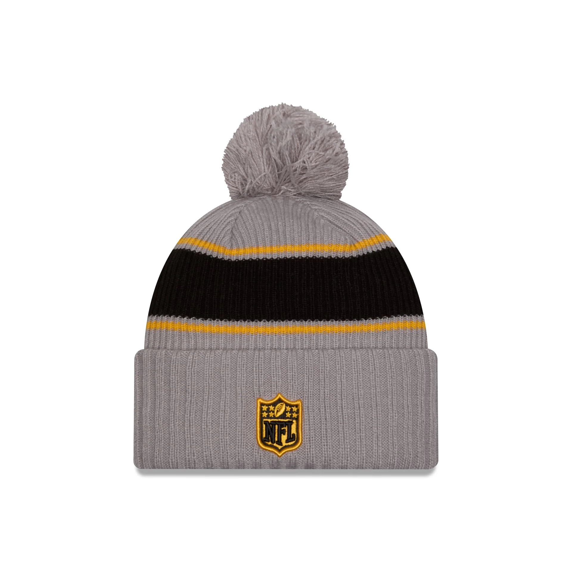 Pittsburgh Steelers 2024 Cold Weather Gray Pom Knit Hat