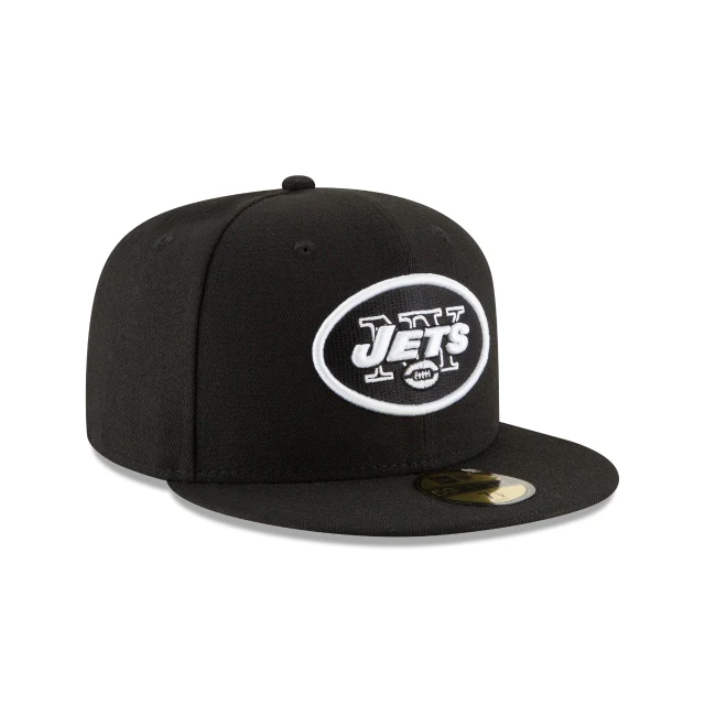 New York Jets Black & White 59FIFTY Fitted Hat