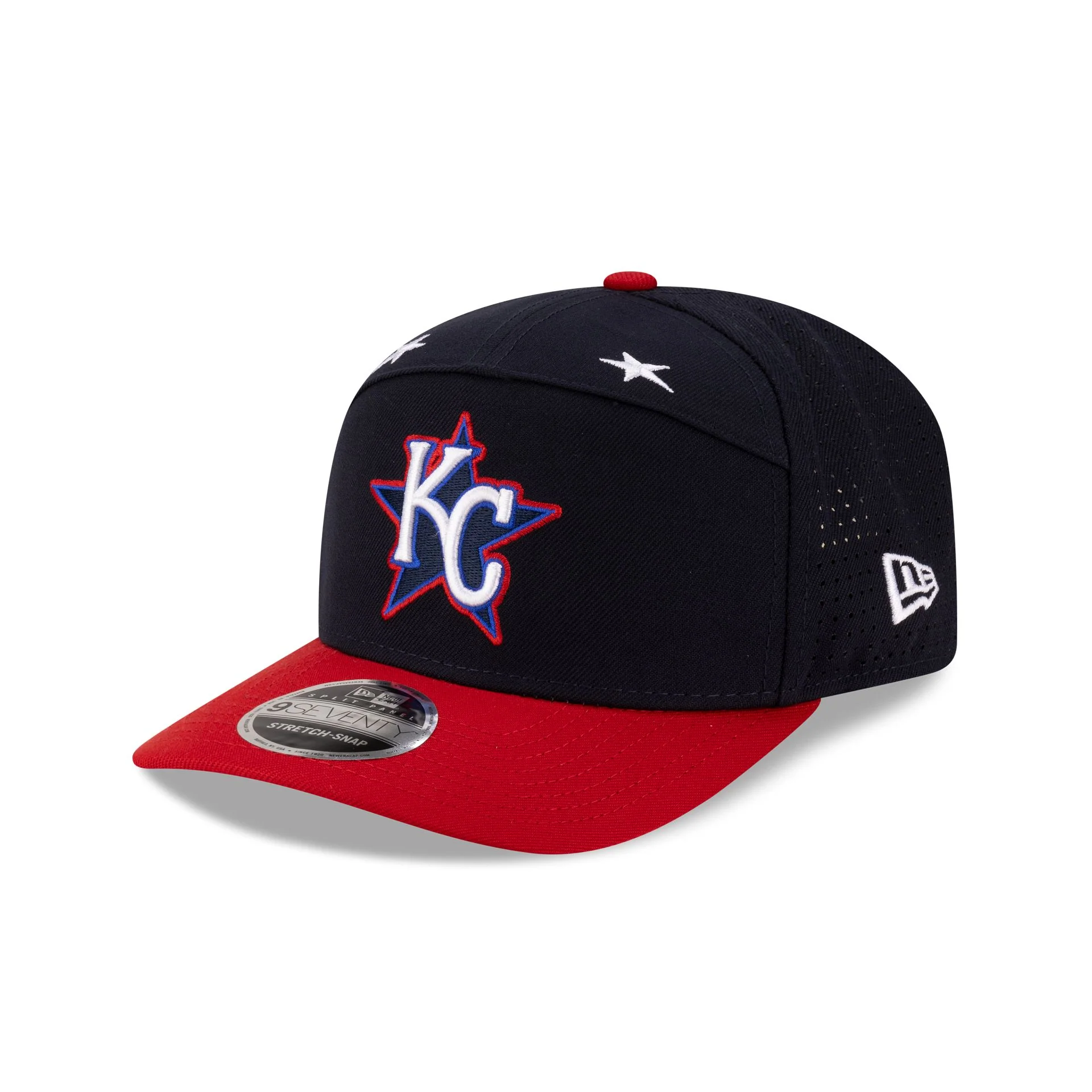 Kansas City Royals 2025 All-Star Game Workout Split Panel 9SEVENTY Stretch-Snap Hat