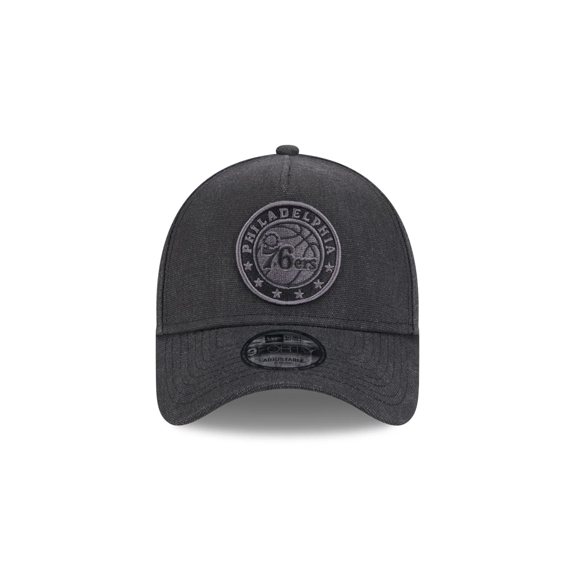 Philadelphia 76ers Logo Essentials Black 9FORTY A-Frame Snapback Hat