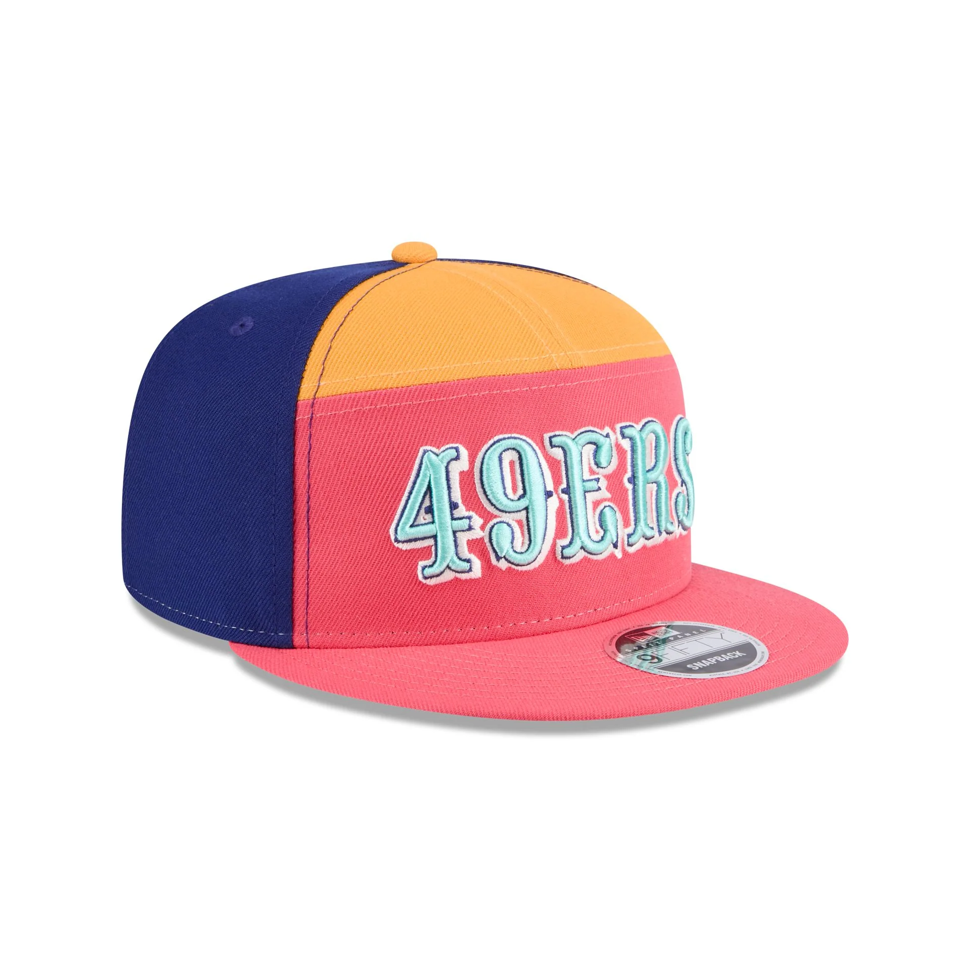 San Francisco 49ers Coral Split Panel 9FIFTY Snapback Hat