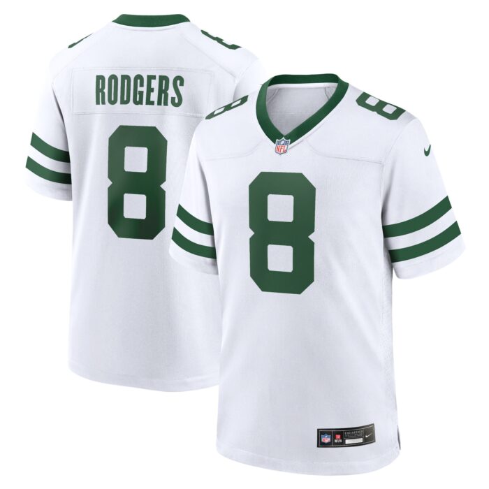 Men’s New York Jets Aaron Rodgers Nike Legacy White Player Game Jersey