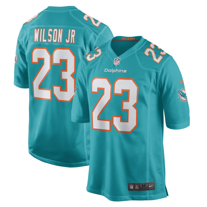 Men’s Miami Dolphins Jeff Wilson Jr. Nike Aqua Game Player Jersey