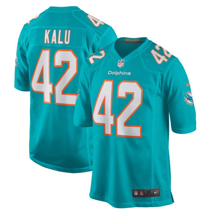 Men’s Miami Dolphins Joshua Kalu Nike Aqua Team Game Jersey