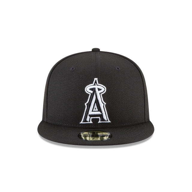 Los Angeles Angels Black and White Basic 59FIFTY Fitted Hat