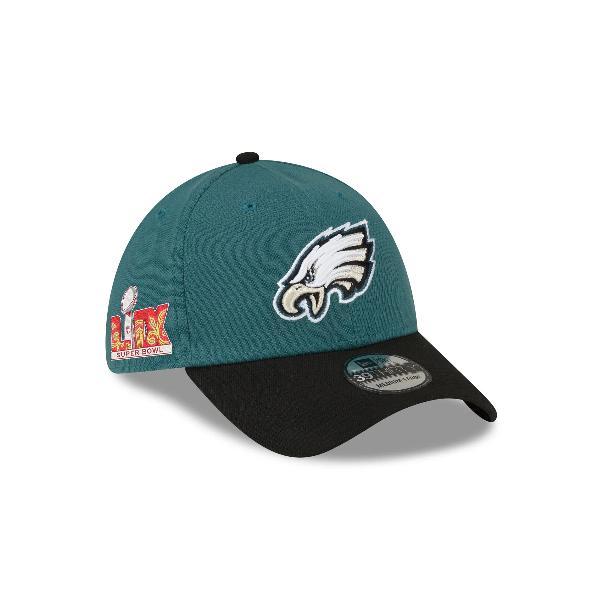 Philadelphia Eagles Super Bowl LIX Participation Side Patch 39THIRTY Stretch Fit Hat
