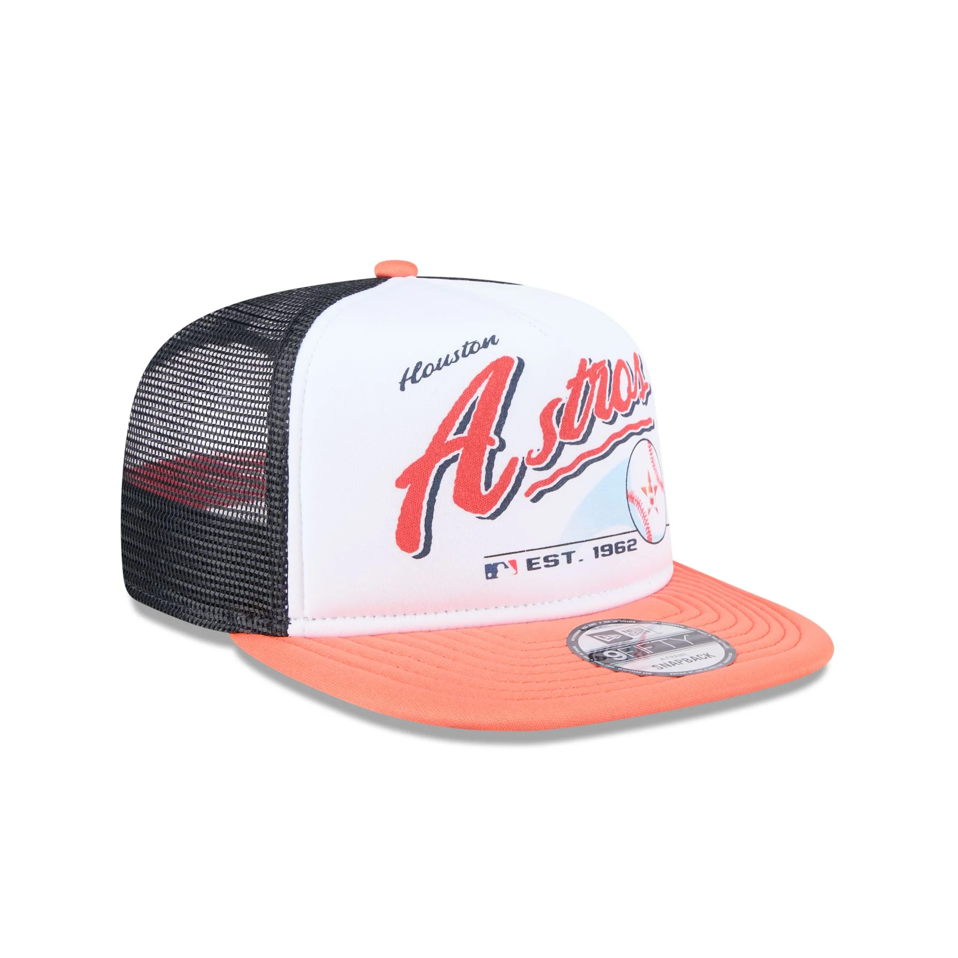 Houston Astros Retro Script 9FIFTY A-Frame Trucker Hat