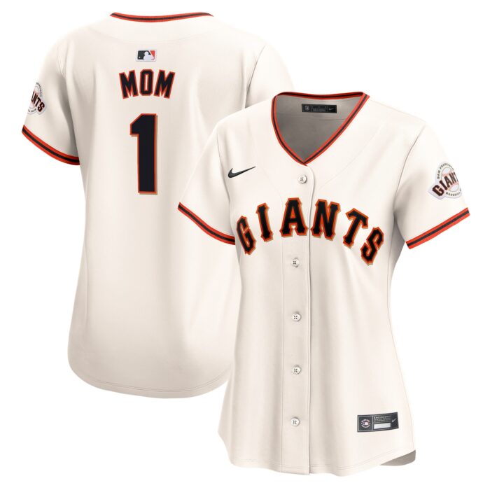 Women’s San Francisco Giants Nike Cream #1 Mom Home Limited Jersey