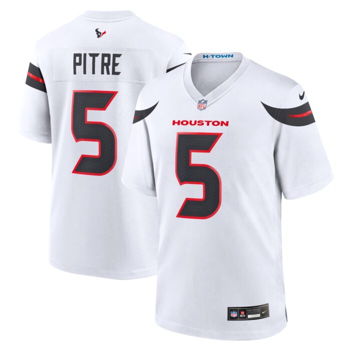 Men’s Houston Texans Jalen Pitre Nike White Game Jersey