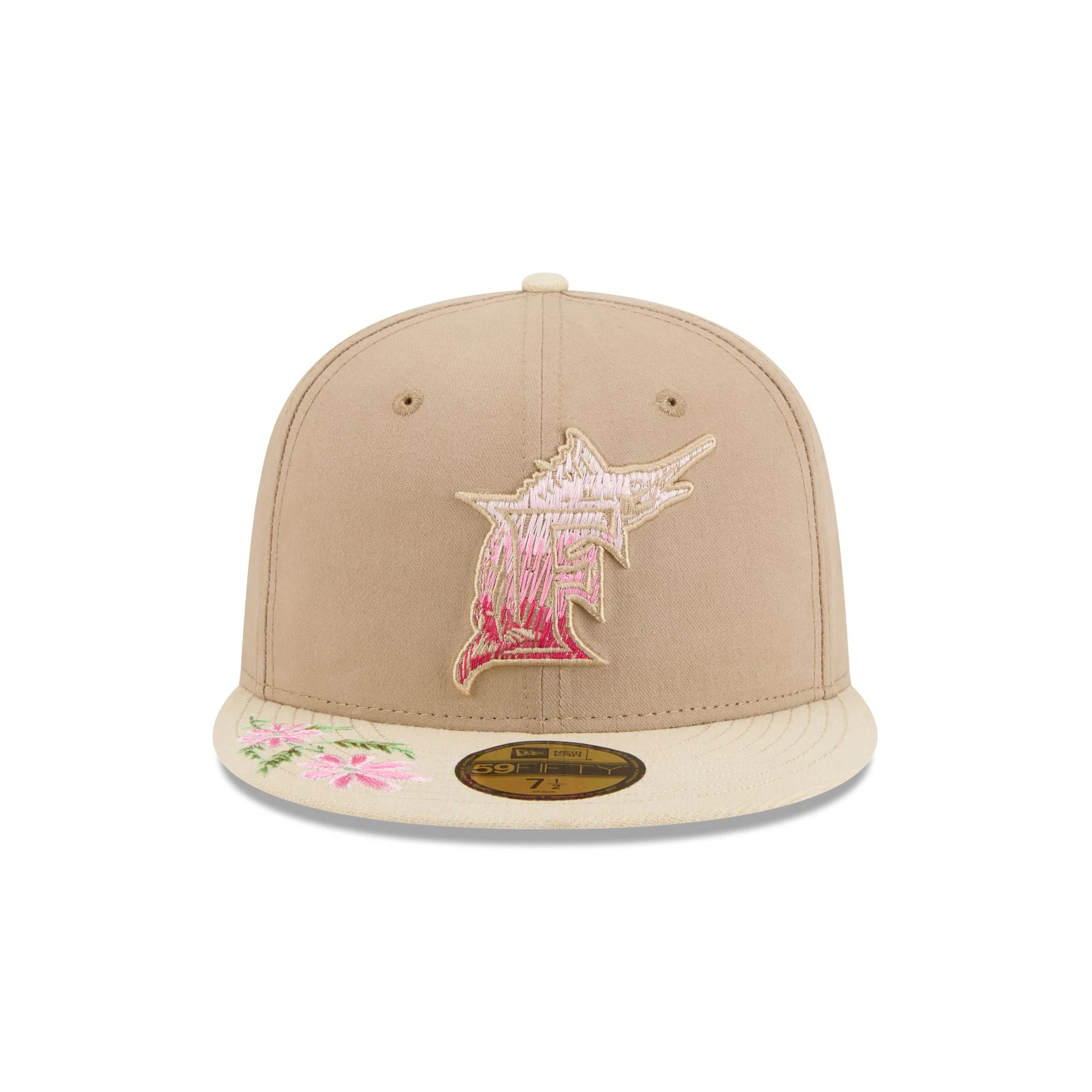 Miami Marlins Hand Stitched Floral 59FIFTY Fitted Hat