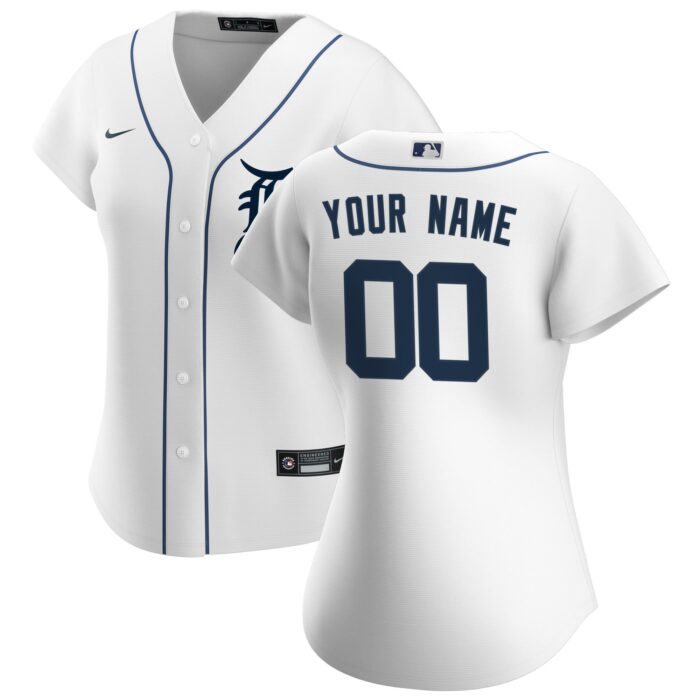 Women’s Detroit Tigers Nike White Home Replica Custom Jersey