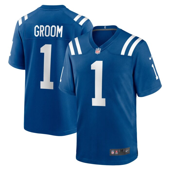 Men’s Indianapolis Colts Number 1 Groom Nike Royal Game Jersey